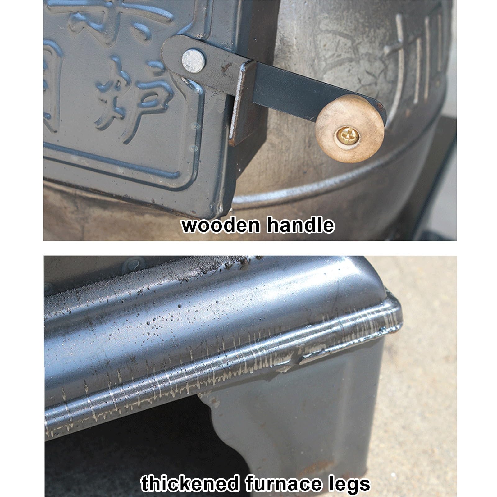 Stufa a Legna In Ghisa si Riscalda Rapidamente Risparmio di Carburante, Completamente Saldata Senza Fumo Stufe a Legna da Interno, per Riscaldare e Cucinare(39 * 36 * 55cm)