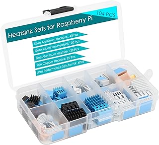 100 Pcs Raspberry Pi 4 Heatsink, MazerPi Raspberry Pi Heatsink Set Aluminum Heatsink with 3M 8810 Thermal Pad Copper Heatsink for Raspberry Pi 4 Model B/ 3B+/ 3B/ 2B