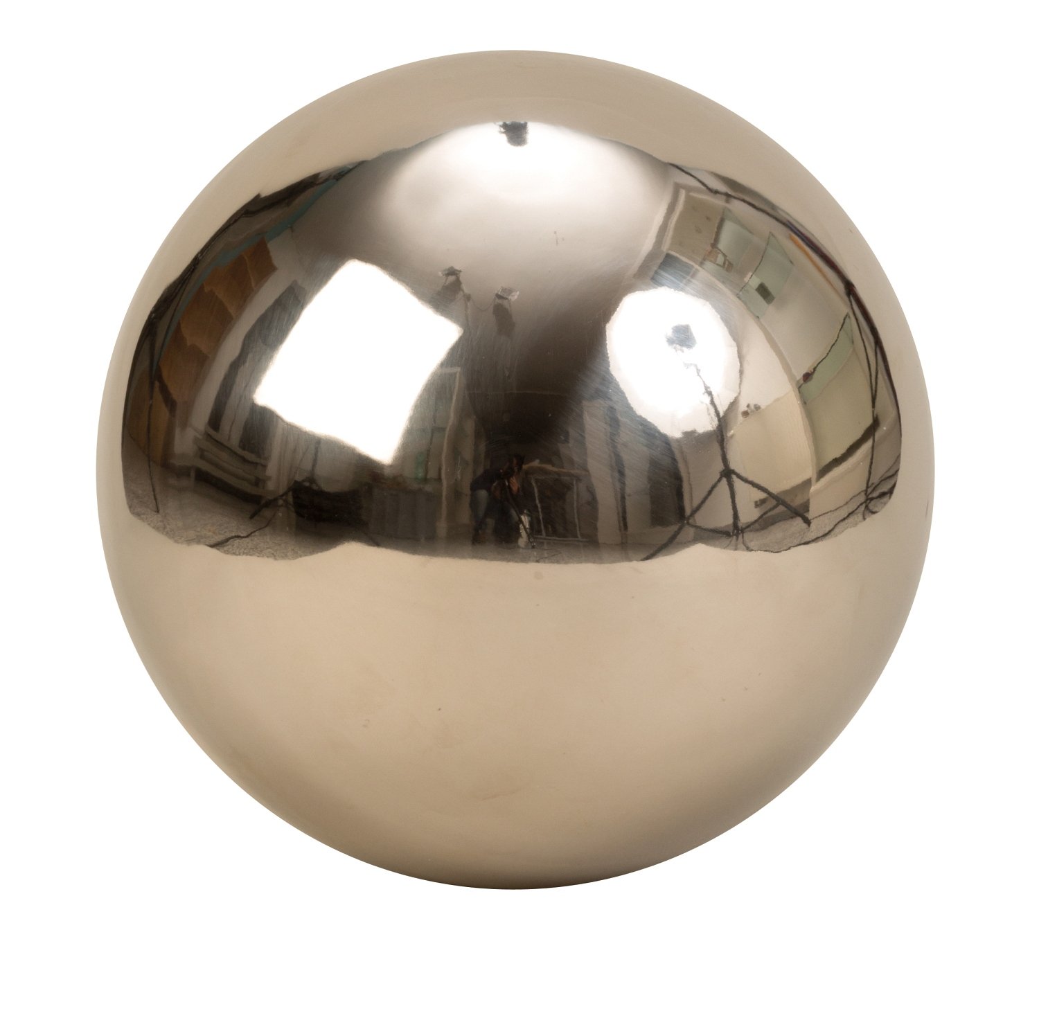 Moderna decoración bola decorativa Jardín Jardín bola de acero inoxidable en plata diámetro 30 cm