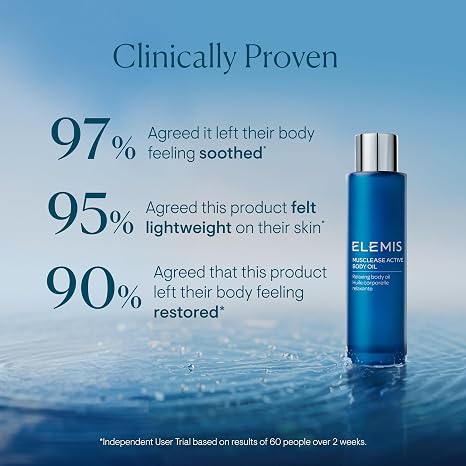 ELEMIS Active Body Concentrate Musclease 100ml, Revitalizing Massage Oil for Tired, Aching Muscles
