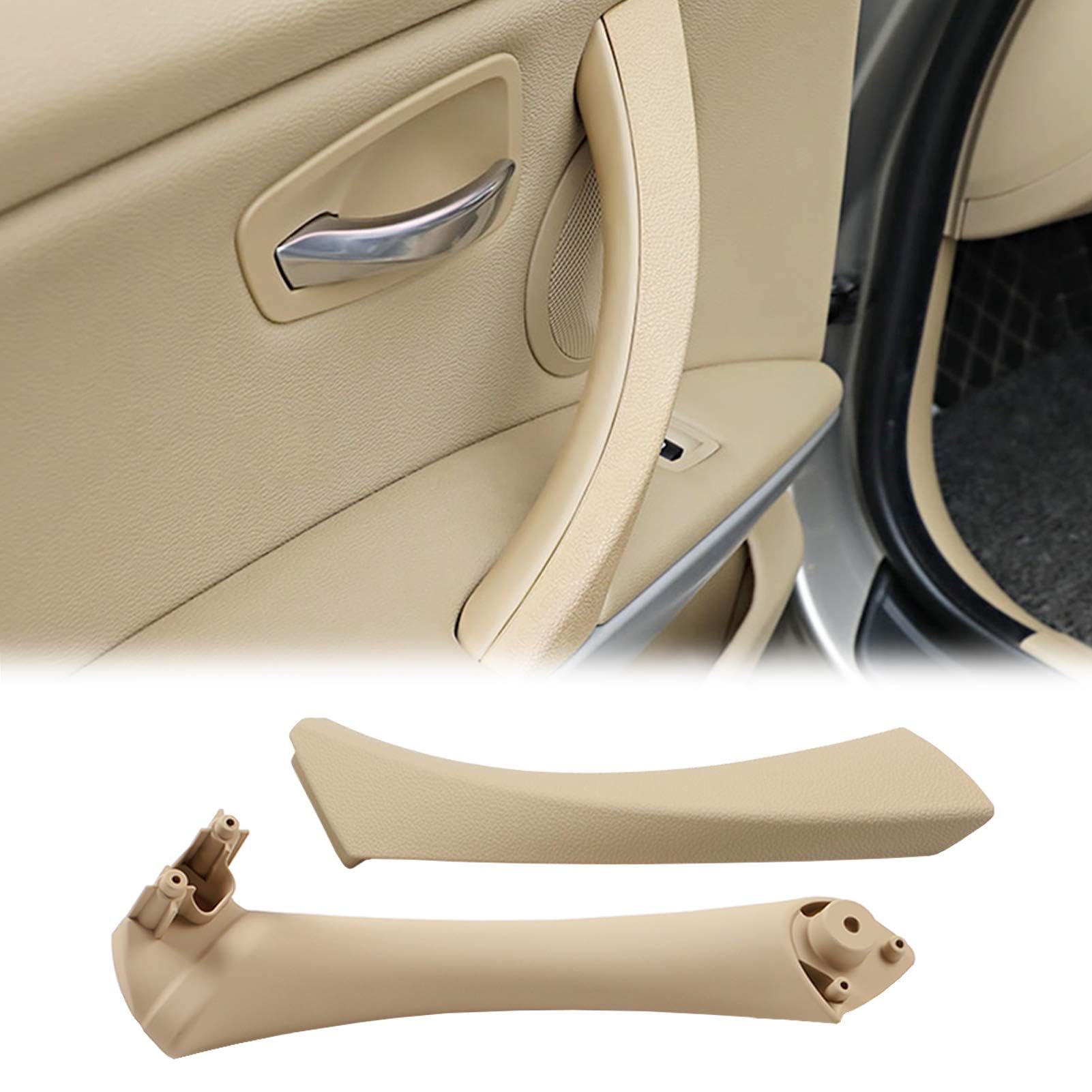 TTCR-II Door Handle Replacement Compatible with BMW 3 Series E90/E91 323 325 328 330 335 Sedan&Touring,Left Front/Left Rear Passenger Door Pull Handle+Door Handle Outer Cover(Left)