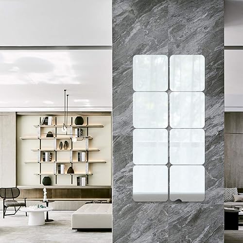 Miniatura 3 de Lámina de espejo autoadhesiva de acrílico para pared, plástico sin vidrio, azulejos de espejo de seguridad para niños, rectángulo de pared, 6 x 9