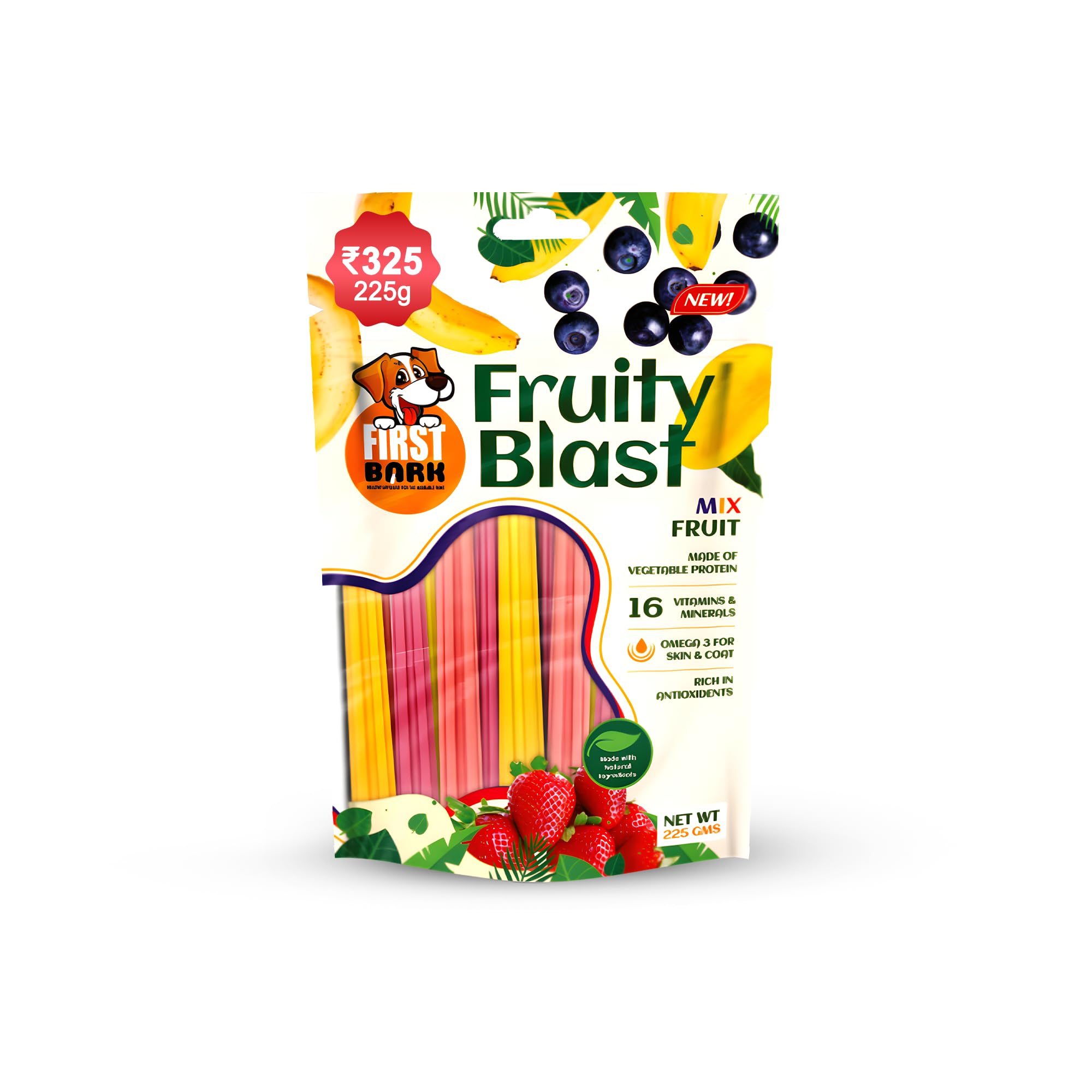 Fruity Blast Dog Treat Mix Fruit 225g (Pack of 1) All Life Stages Sold By Dogsncats-image-4