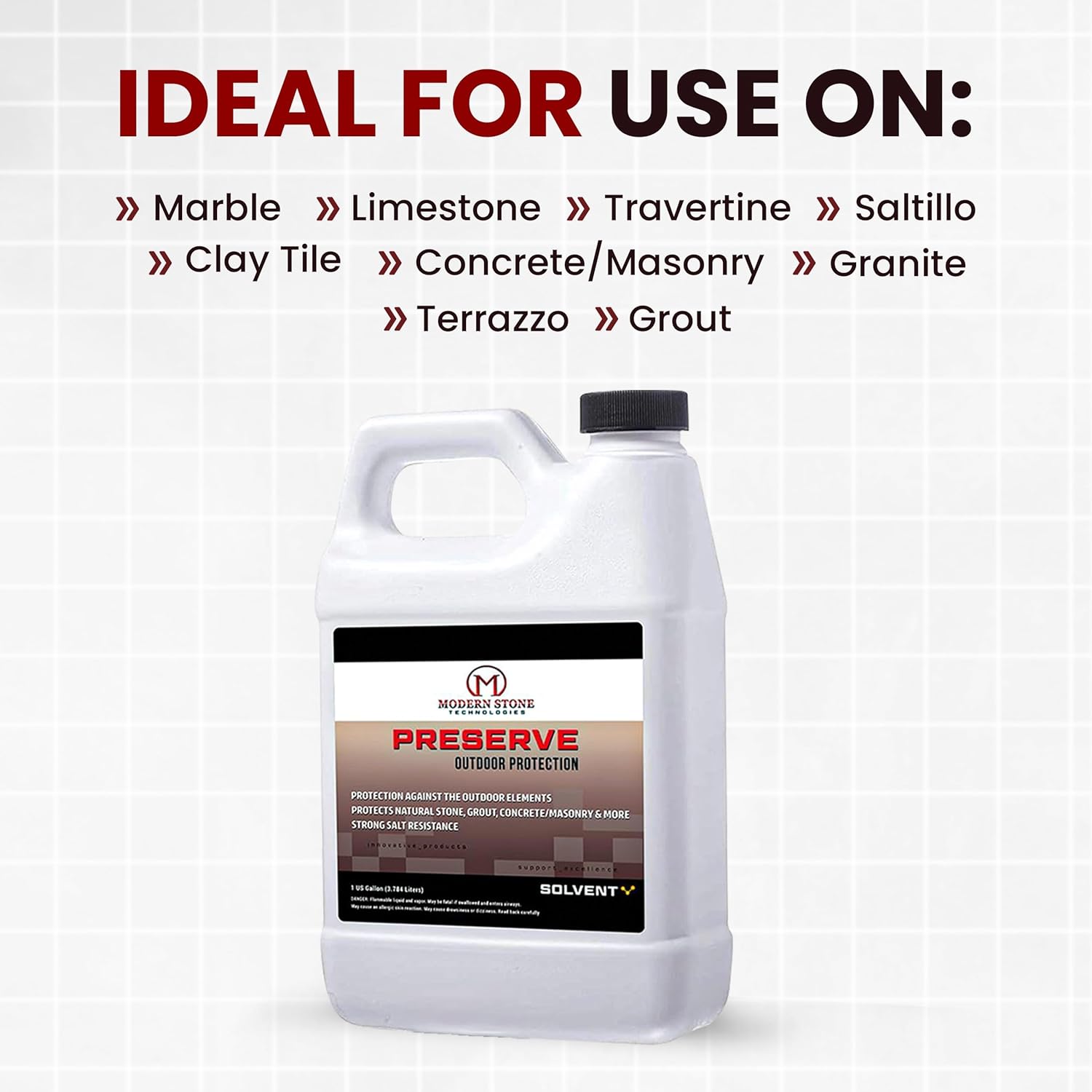 Modern Stone Preserve - Advanced Outdoor Sealer - Unbeatable Protection | Resist Stains, UV, Elements - Quart (Gallon)