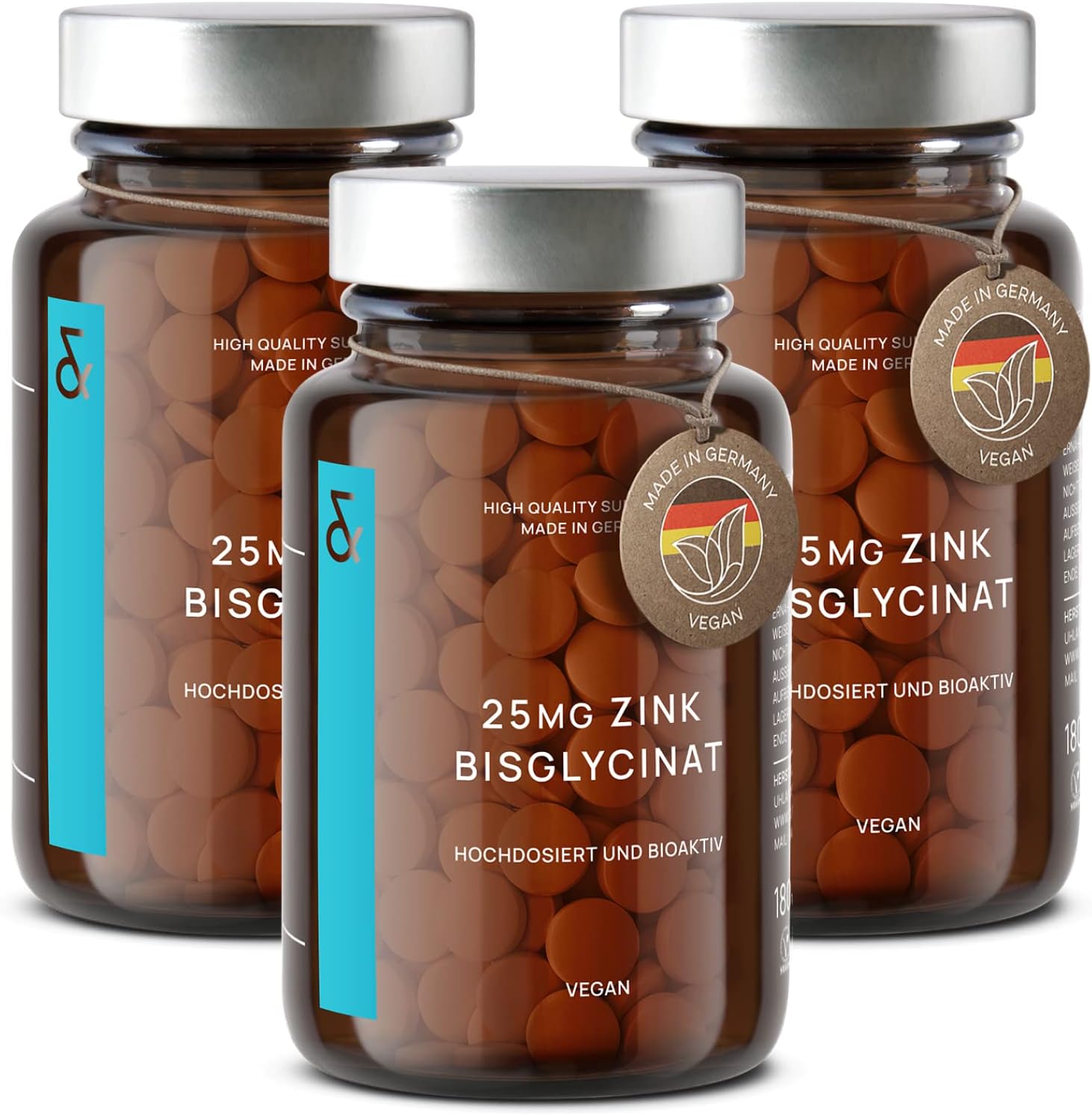 Zinc 25mg Vegan 540 Zinc Tablets (18 Months) Premium Zinc