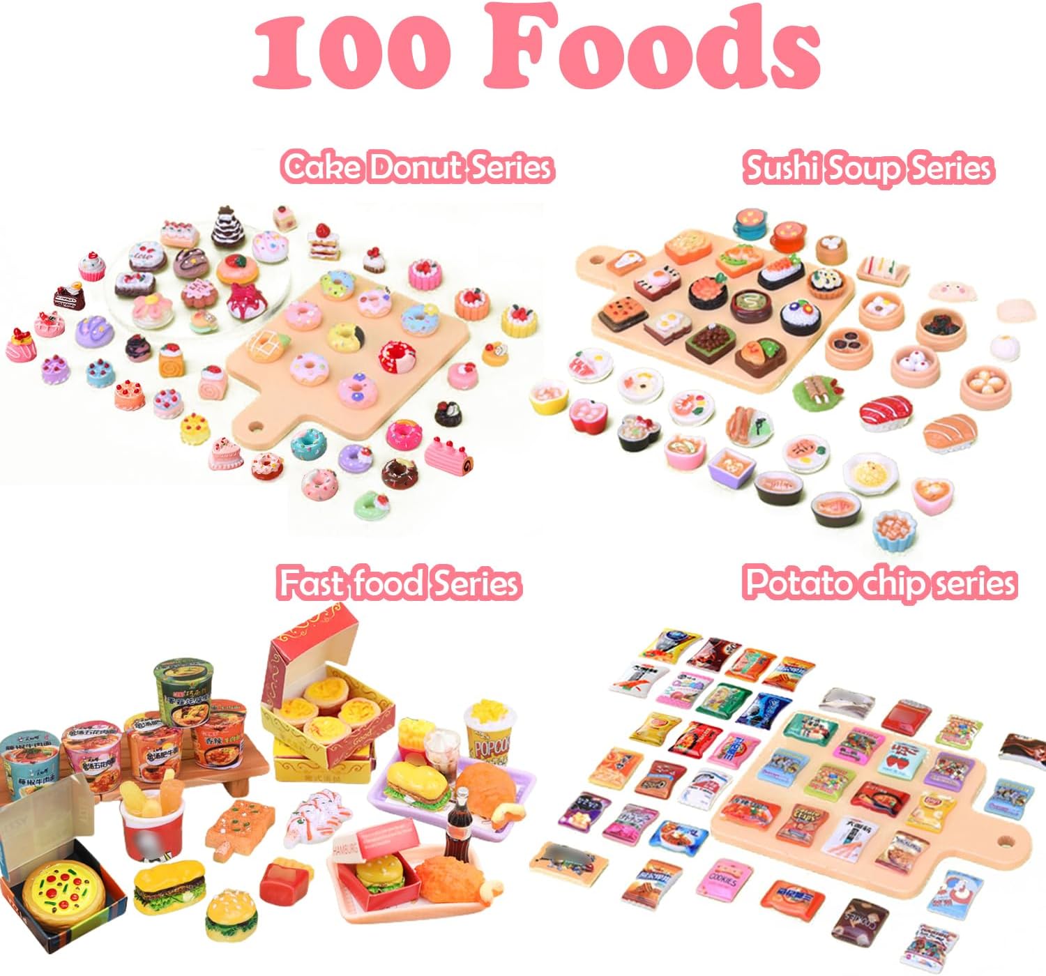 150Pcs Miniatures Food Drinks Bottles Doll House Accessories 1:12 Playset Pretend Play Kitchen Game Party Toys Mini Things Stuff Tiny Baking Travel Road Trip Toys Micro Mart Toddler Boys Girls