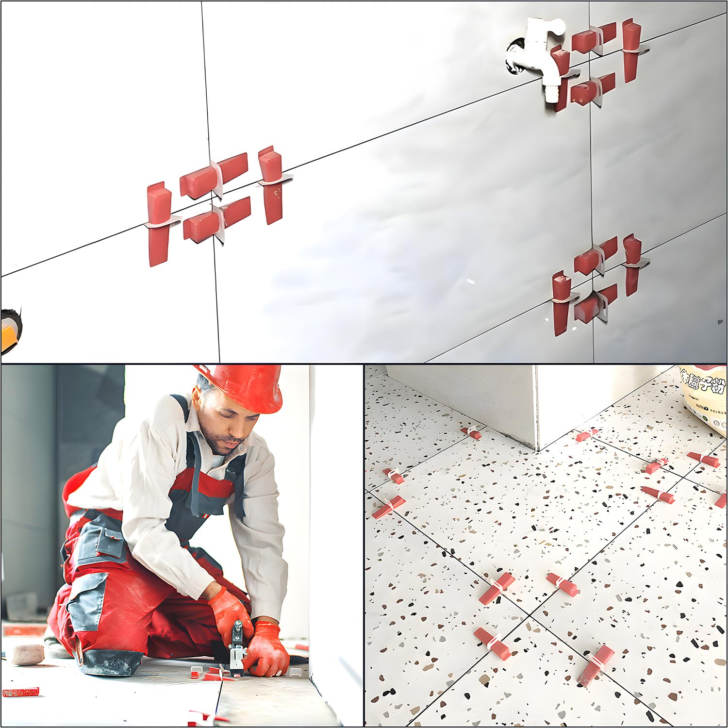 Livellatori Per Piastrelle PIASTRELLE SISTEMA DI Livellamento Aiuto Per La Posa Piastrelle Piano Sistema Linguette Cunei Distanziatori Piastrelle - Foto 9