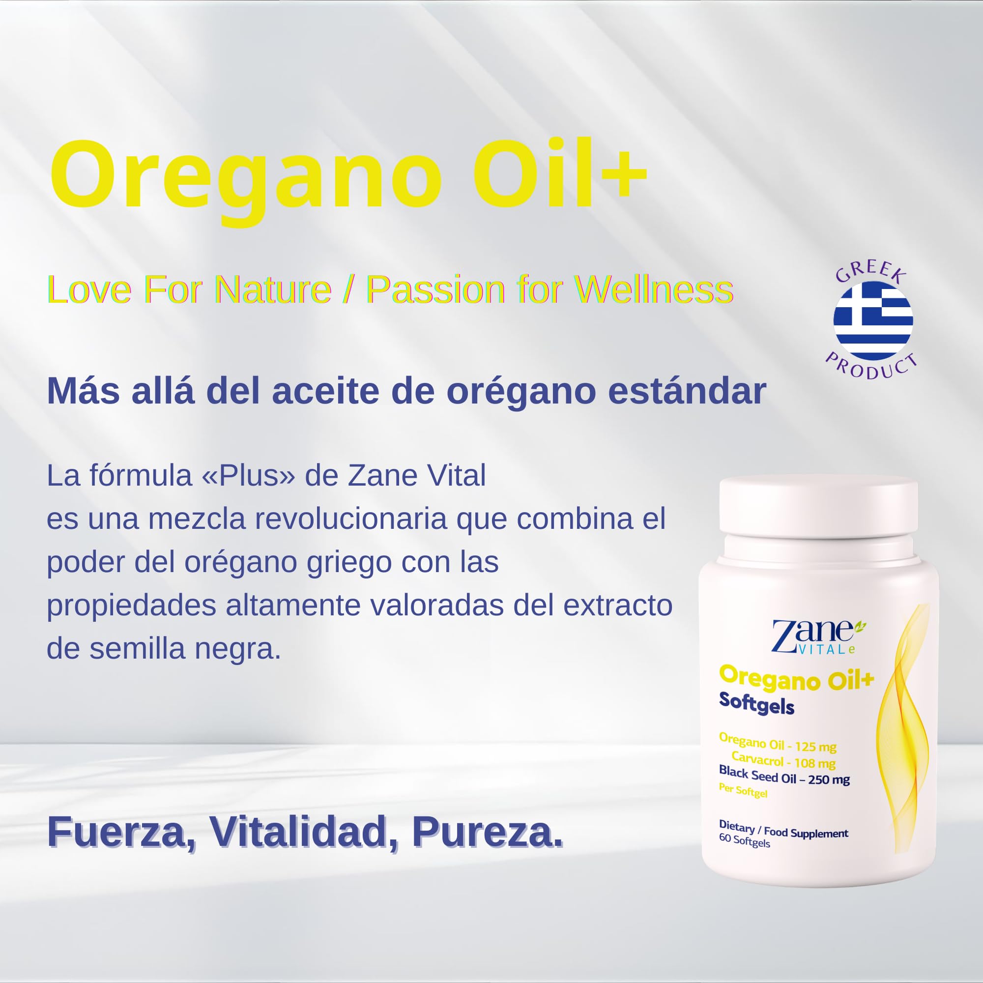 Zane Aceite de Orégano +. Aceite de Orégano y Aceite de Comino Negro en Cápsulas Blandas – Con Carvacrol y Timoquinona – Suplemento Dietético Sin OMG, Sin Gluten – 60 Cápsulas Blandas de Zane Vital.