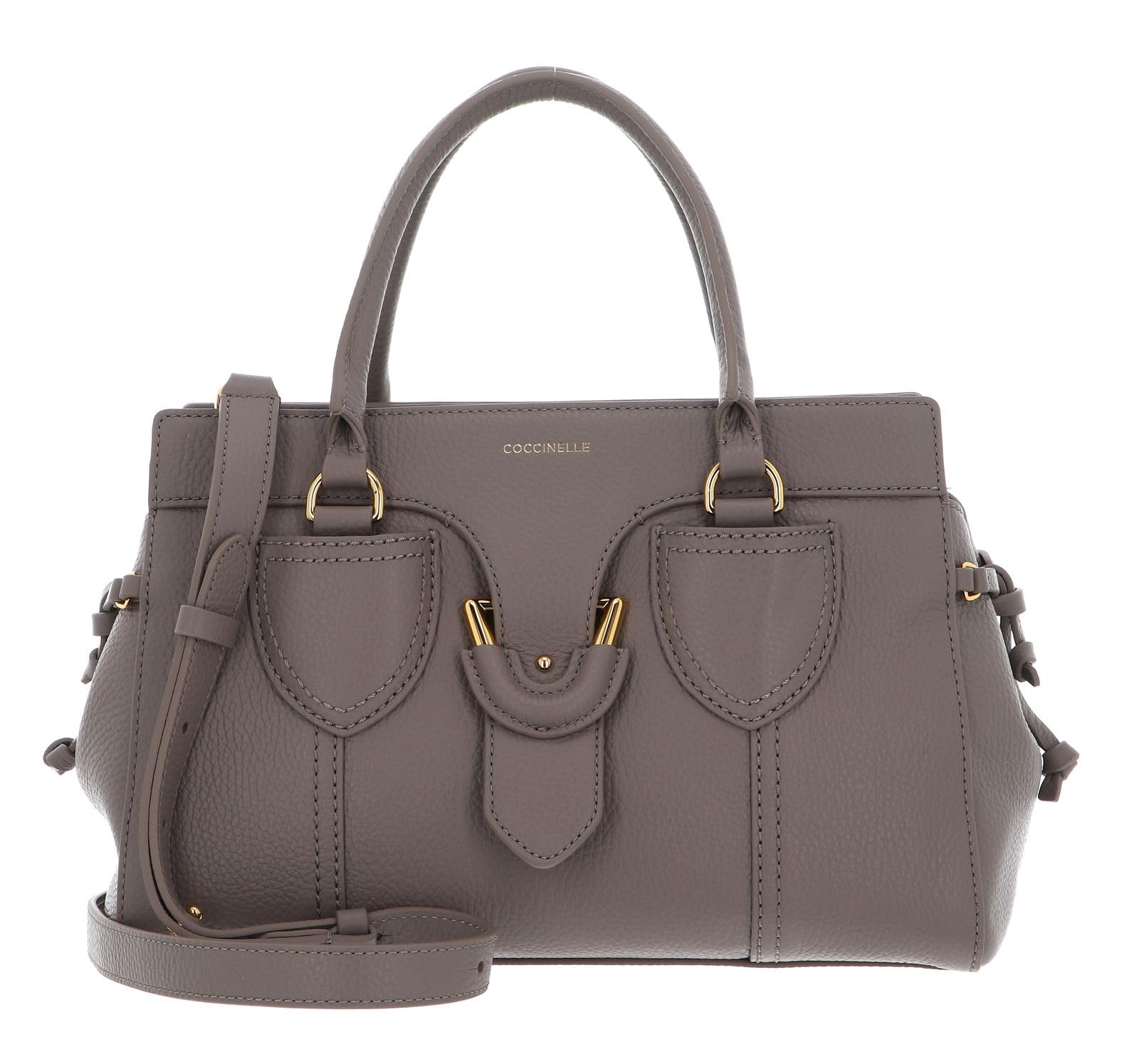 Bolso bandolera de piel Coccinelle York color marrón topo para mujer 6