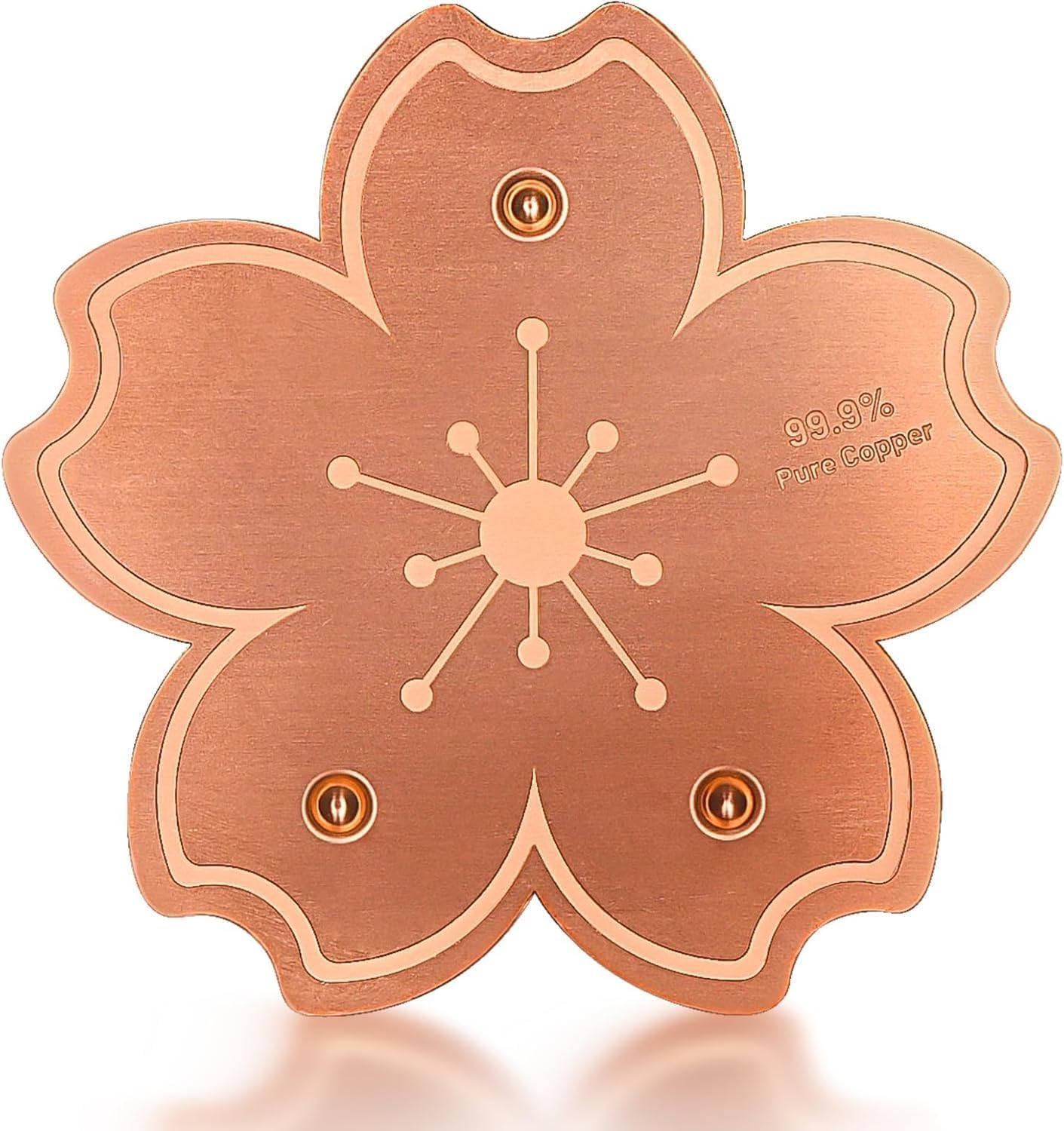 Mellbree Pure Copper Plate for Outdoor Bird Bath Bowls & Fountains Way to Keep Water Cleaner Flower Design Copper Bird Bath Cleaner Uinversal Fit