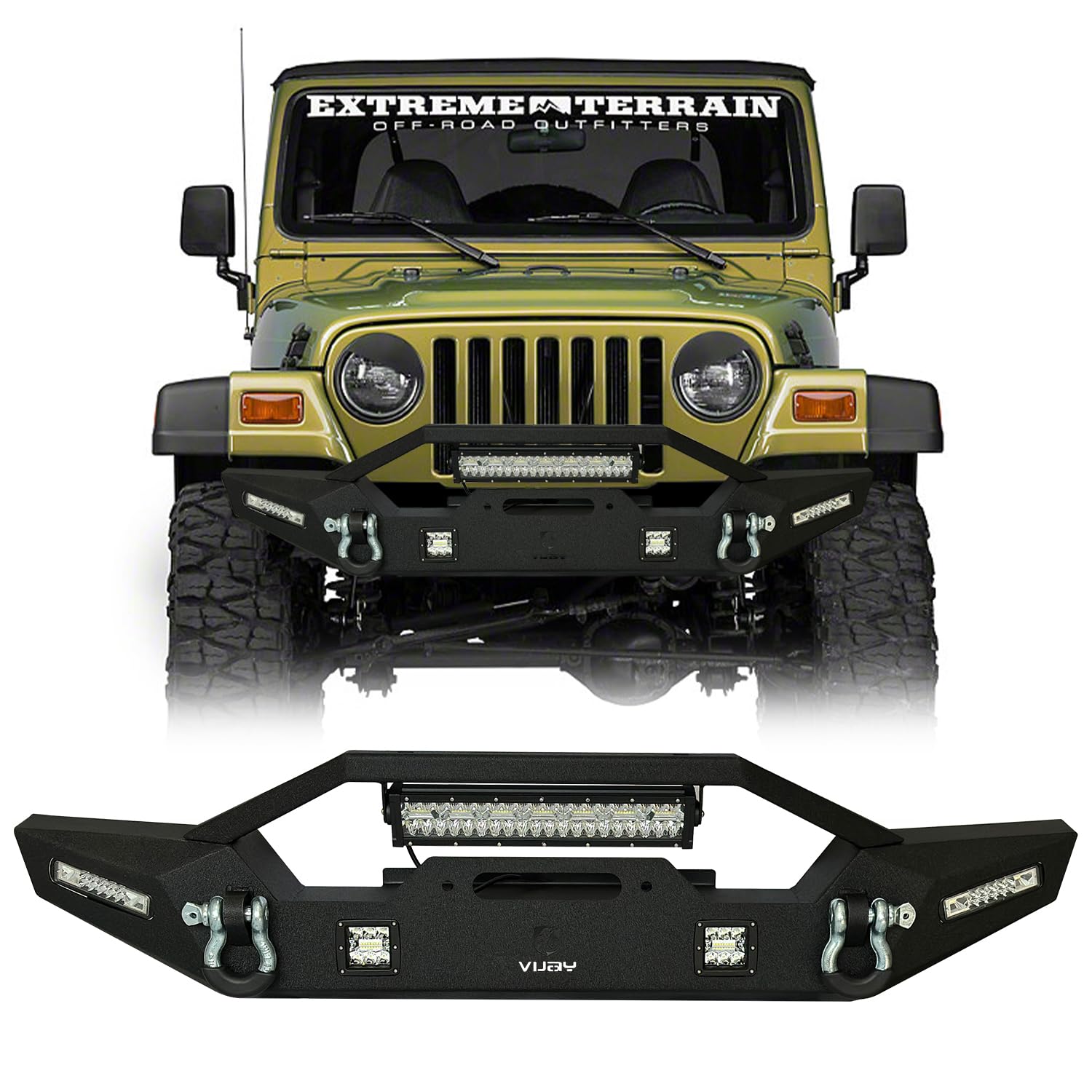 Amazon.co.jp: VIJAY ラングラー フロントバンパー 97-06 Wrangler TJ 