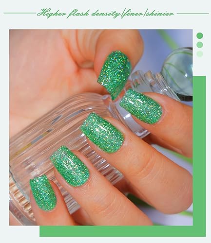 Miniatura 2 de NAILKISS Esmalte de uñas de gel con purpurina plateada, esmalte de uñas semipermanente con LED UV, holográfico, brillante, azul lago, para salón de