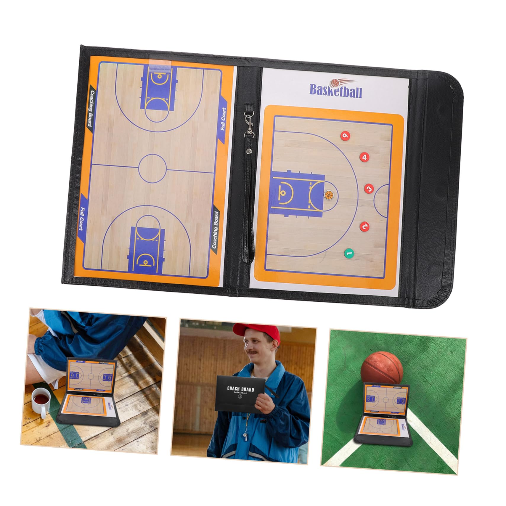 Lavagna Tattica Basket Magnetica Pieghevole a Tre Pannelli per Allenatore