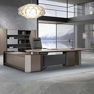 OUDINI Modern Light Luxury Office Desk Writing Study Desk Computer Desk Rectangular L Shaped Desk for Home Office