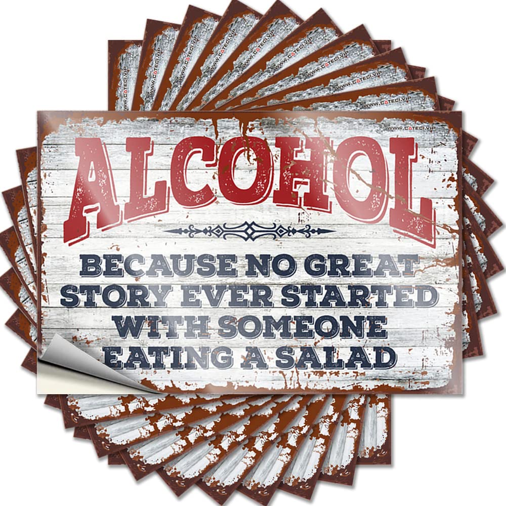 Country Decorations for Home Saying Durable Hat | Because No Great Story Ever Started with Someone Eating A Salad Accent Self Adhesive Sticker for Man DIY(8X12CM)
