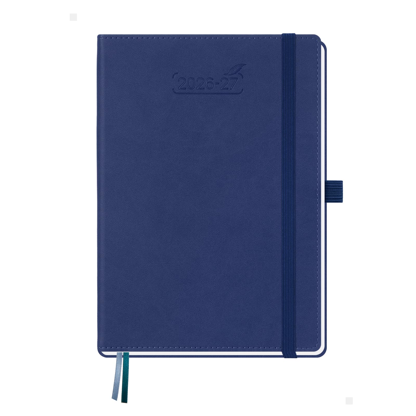 BEZEND A5 Academic Diary 2026-2027 Week to View (Jul 26 - Dec 27) Vertical Weekly Planner with Time Slots & Monthly Tabs. Appointment Diary for Home School Office. PU Leather Hardback, Blueberry