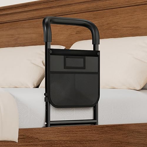 Miniatura 1 de Rieles de cama para adultos mayores, riel de asistencia de cabecera resistente de 350 libras con luz de movimiento, bastón de seguridad para cama