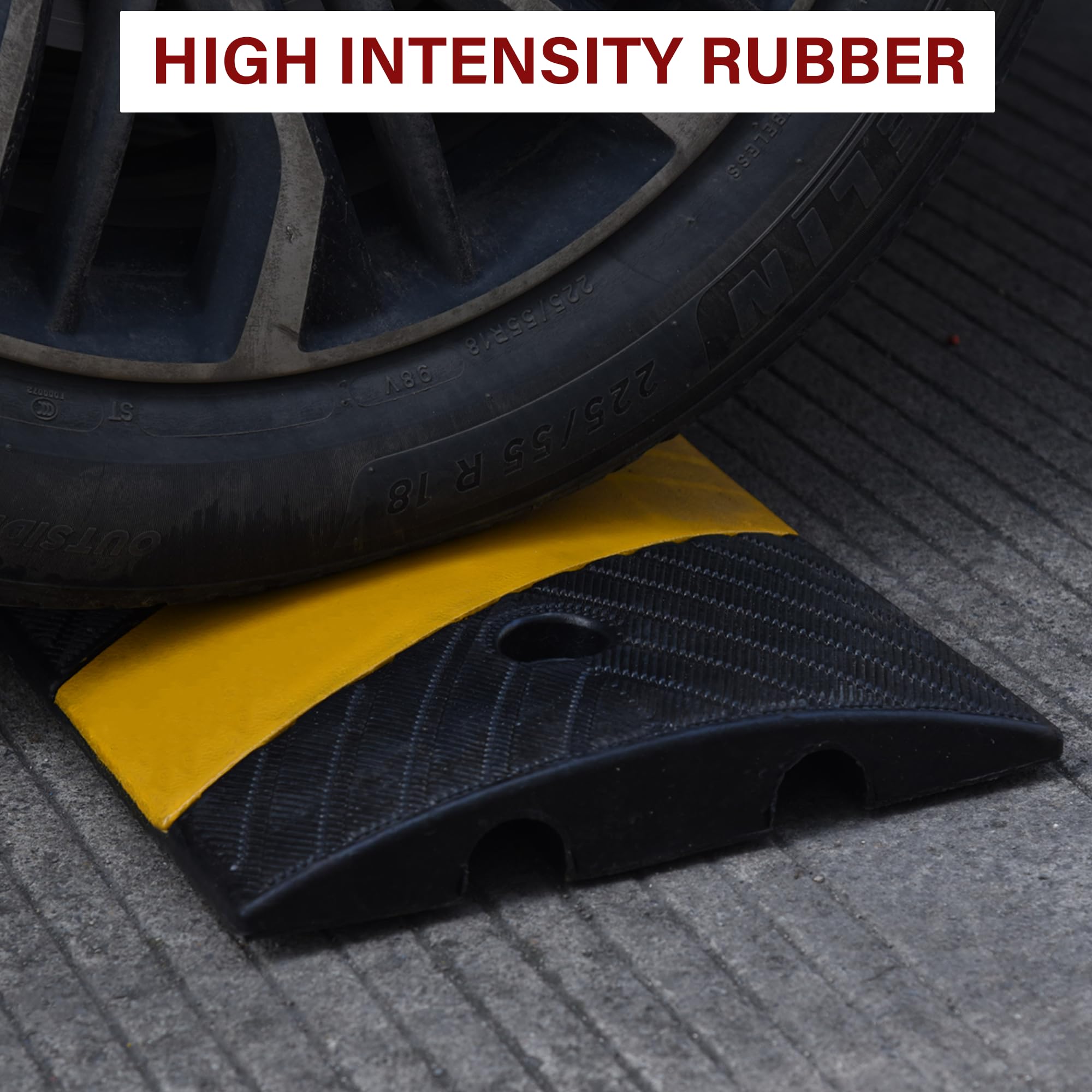 Orangestar 2 Pack 6Ft Rubber Speed Bump, 2 Channel Heavy Duty Speed Hump w/8 Screws for Asphalt Concrete Driveway Gravel