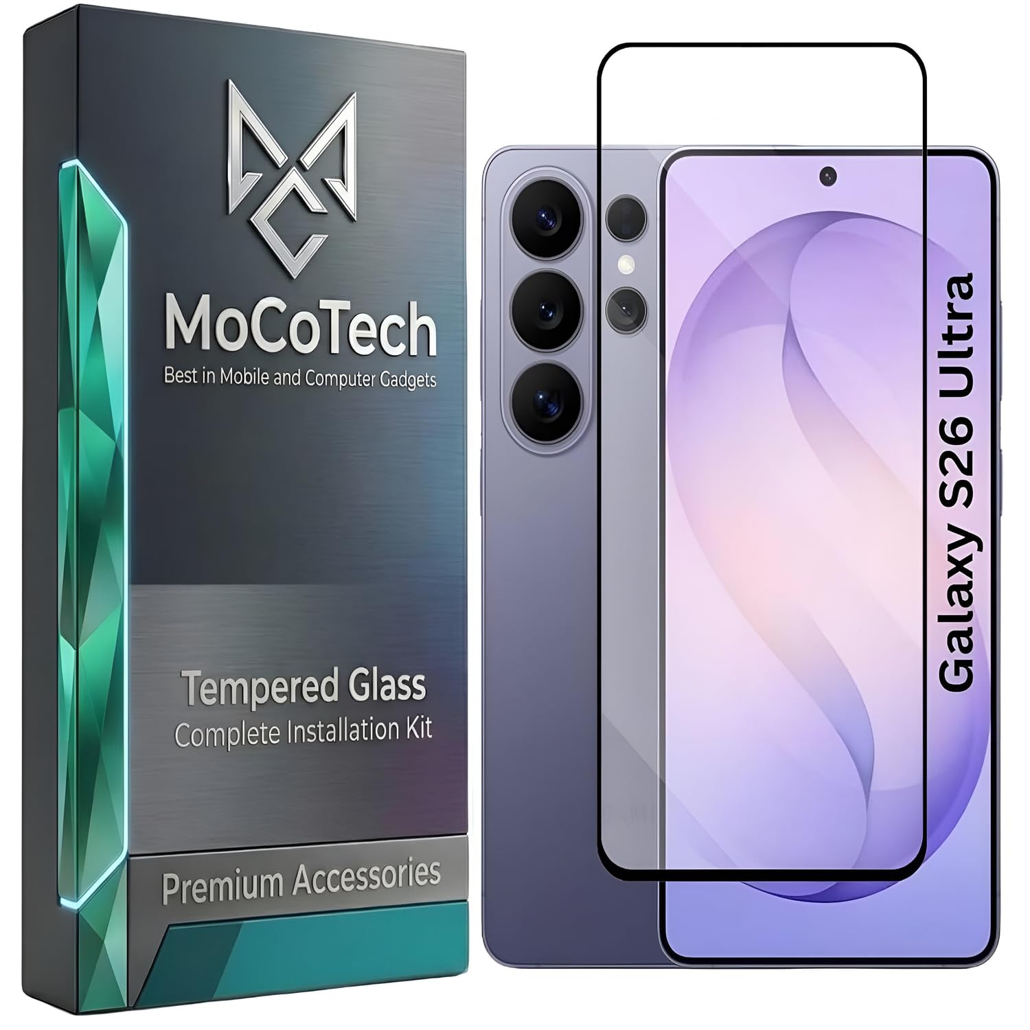 MoCoTech (FINGERPRINT WORKING) HD+ Edge-to-Edge Tempered Glass for Samsung Galaxy S26 Ultra 5G – Full Screen Protector Guard, 9H, Anti-Scratch, Case Friendly, Ultra Clear with Easy Installation Kit-image-40