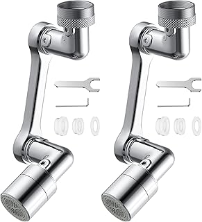 Faucet Extender, Rotatable Multifunctional Extension Faucet, Universal 1080° Swivel Robotic Arm Swivel Extension Faucet Aerator, Large Angle Spray Aerator Faucet Extender, Kitchen Faucet Spray Head with 2 Water Outlet Modes (2Pcs Faucet Extender)