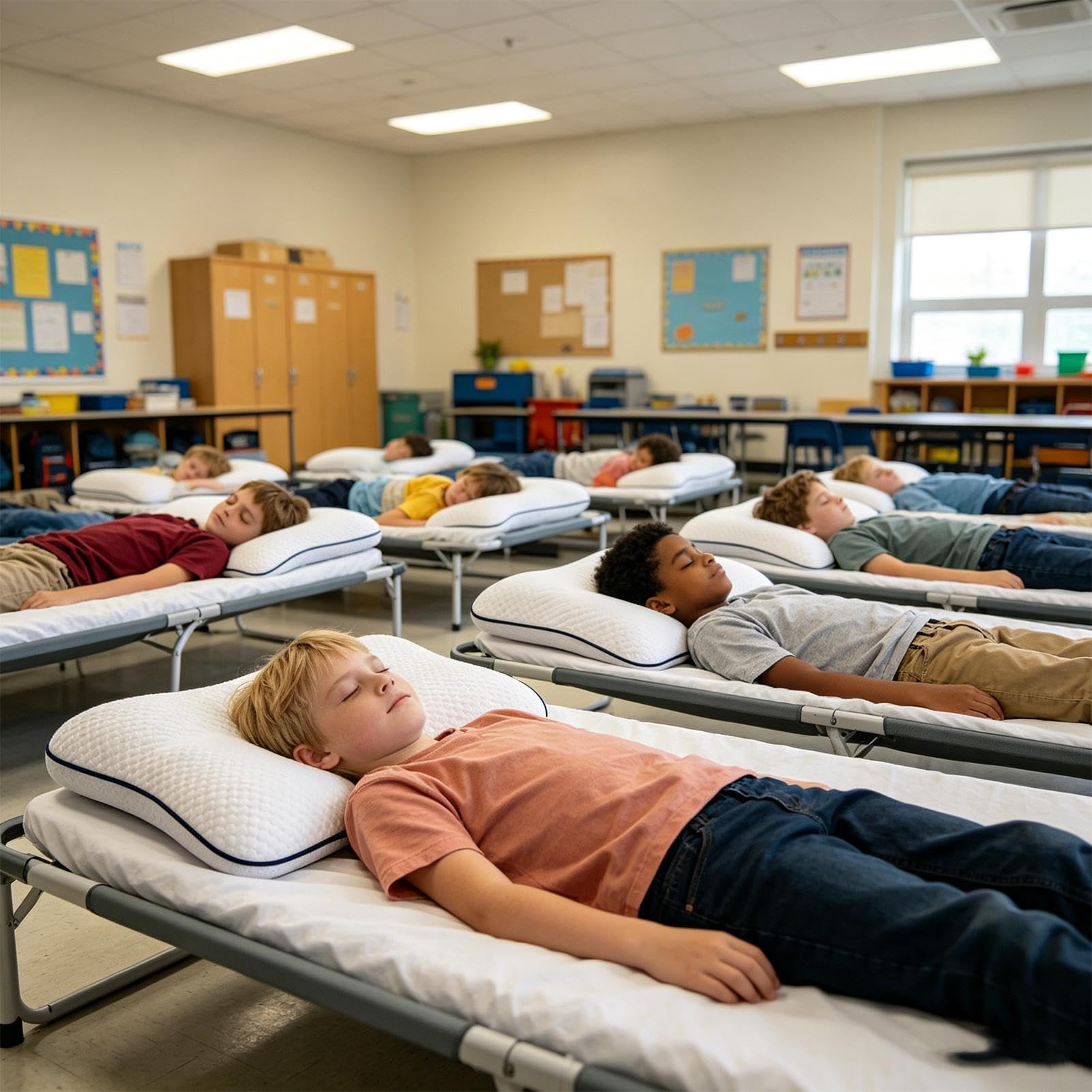 Almohada Postures Kids | Almohadas infantiles para dormir, transpirables de doble cara, almohadas de apoyo para la columna vertebral para 1-12 años, dormir boca arriba, viajar
