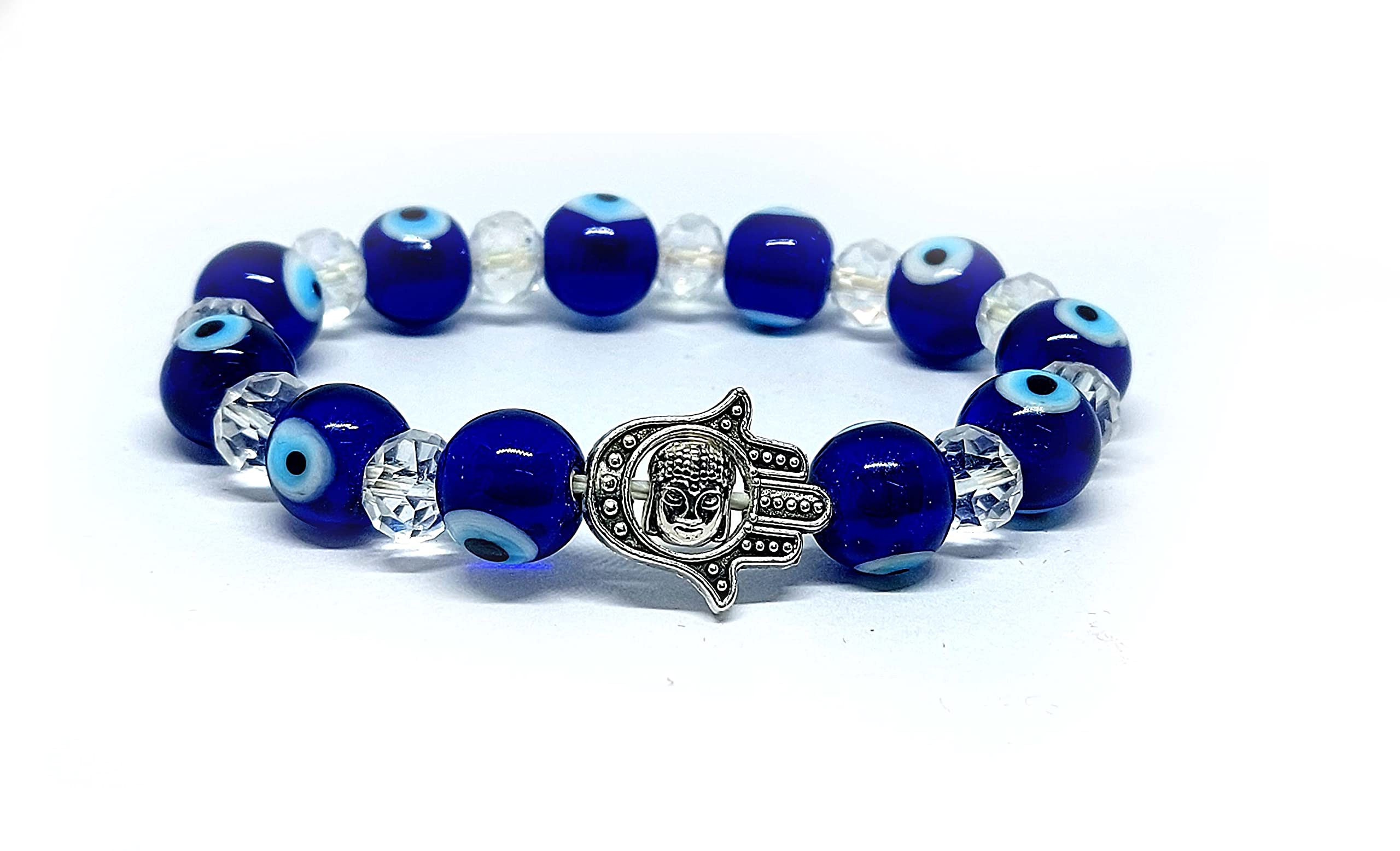 ASTROGHAR Evil Eye Hamsa Hand Tibetan Buddha Powered Protection Stretch Bracelet For Men And Women (B09G3CDXZN) Amazon Price History, Amazon Price Tracker