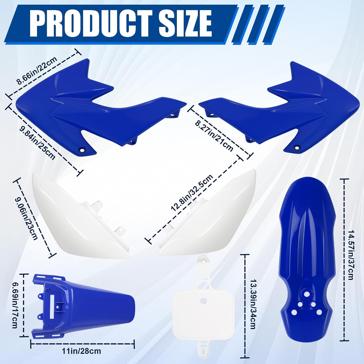 Podoy CRF50 Body Fender Kit for Compatible with XR50 XR 50 CRF 50 SDG SSR Pit Dirt Motor Trail Bike Black with Bolt Work Fairing Plastic (Blue)