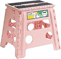 Vista 1 de Taburete plegable de 13 pulgadas para adultos y niños con capacidad para hasta 300 libras, taburetes plegables antideslizantes con asa, taburete