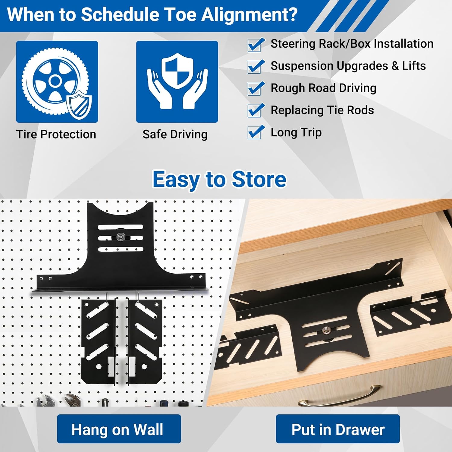 Wayona 2 PCS Upgraded Wheel Alignment Tool Kit with Magnet & Measuring Tapes, Heavy Duty Front End Toe Camber Alignment Tool Plates, Quick Installation for Car, Truck, SUV and Home Automotive Use