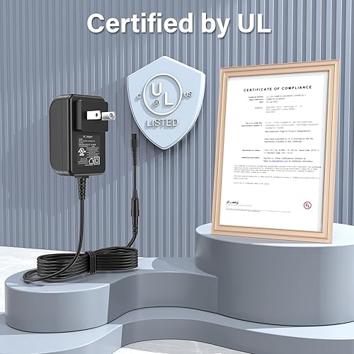 Miniatura 6 de Cable de alimentación de 9 V con certificación UL para Voweek VWS211 Cargador eléctrico giratorio para LABIGO LA1 Pro Adaptador de CA de repuesto de