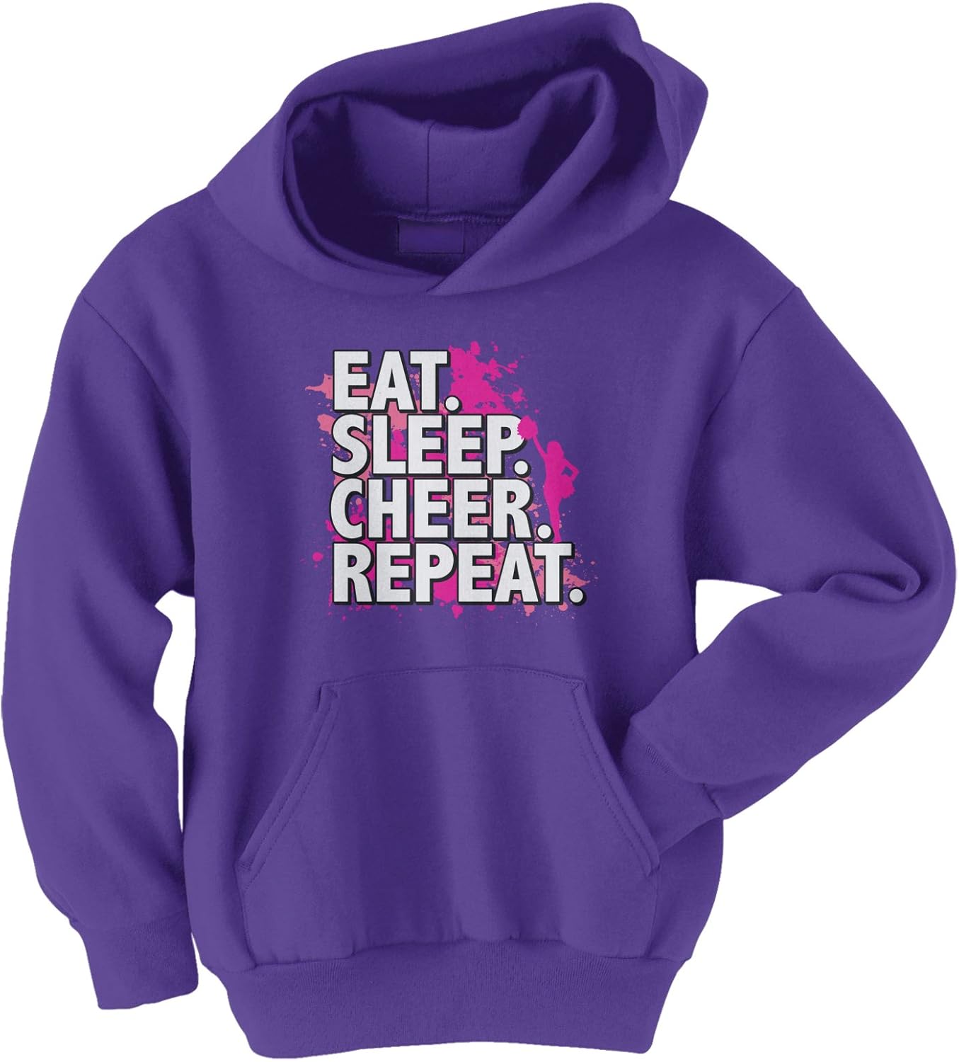Threadrock Kids Eat Sleep Cheer Repeat Youth Girls Hoodie Sweatshirt