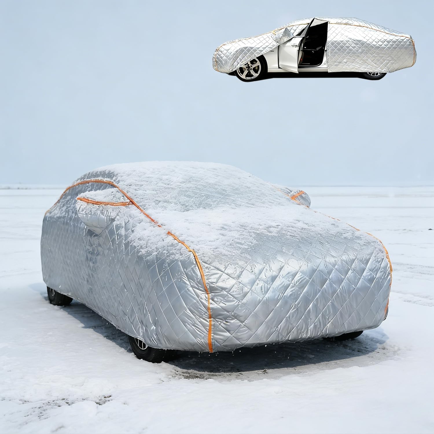 Hail Protection Car Cover for Lincoln Continental (1958-2002) Car Hail Protector Oxford Cloth Snow and Rainproof, Seven-Layer Thickened Protection with Windproof Rope