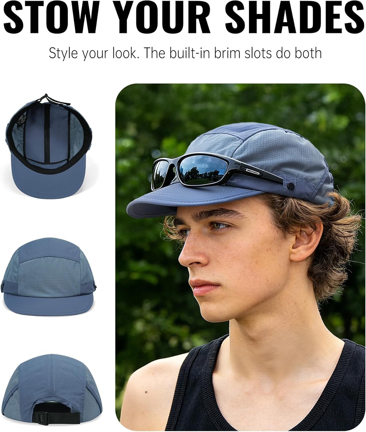 Croogo Quick Dry 5 Panel Hats Waterproof Baseball Cap Unstructured Curved Visor Sports Cap Mens Hat Golf Sun Hat for Outdoor - Image 5