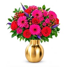 BloomsyBox Farm-Fresh Berry Blooms, Fuchsia Design, Care Card, Flower Food, Lush Greenery, Flower Delivery, Birthday and Anniversary Flowers | No Vase |