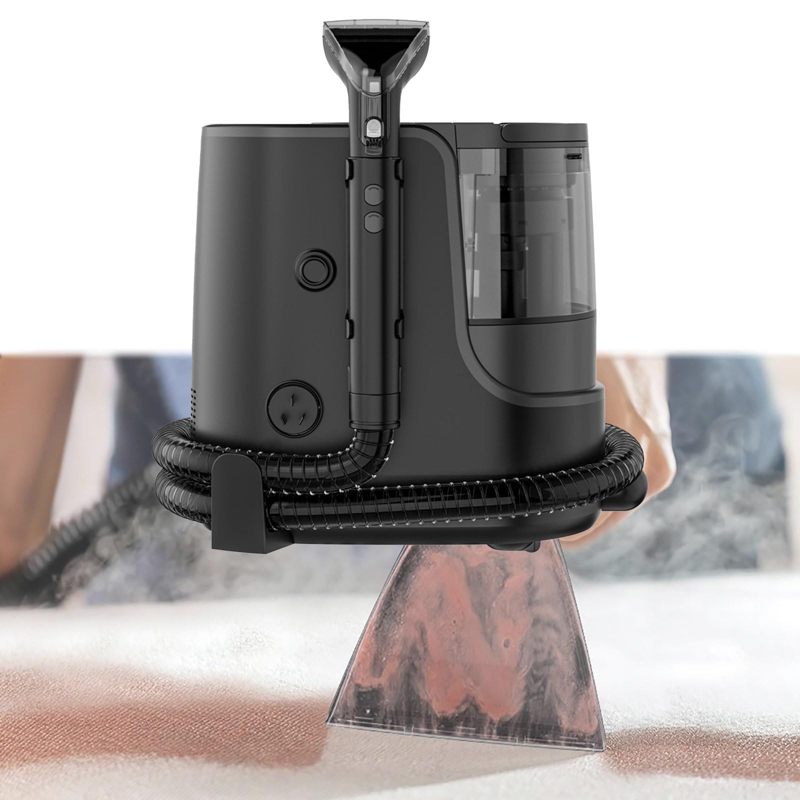 View 1 of ** FACTORY SEALED **Fabric Cleaner Handheld, Power Steamer for Clothes, 400W Powerful Suction Pet Stain Remover Washer, Quick Heat-Up, 90? To Remove Stubborn Stains, for Furniture Pets Car Seats