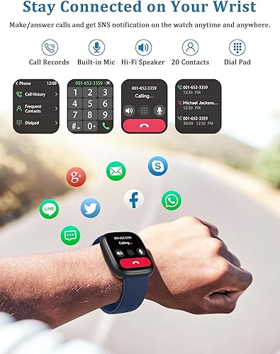 Miniatura 4 de Reloj inteligente, Alexa integrado, para responderhacer llamadas de 1.732 in, reloj inteligente para mujeres y hombres, reloj deportivo de 1.83