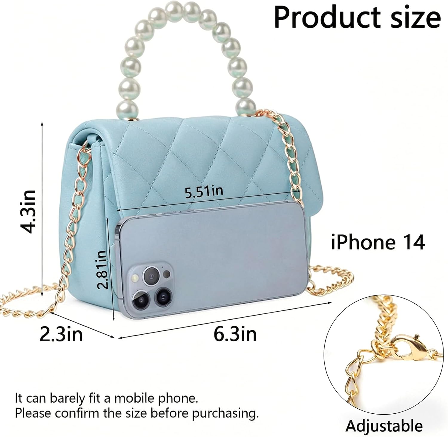Handbag for Girl Kids Purse Princess Pearl Handle Crossbody Bag Girls Shoulder Bag with Heart Lock Fits Phone | Heart Lock