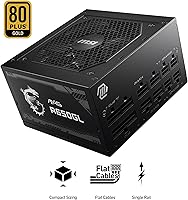 Vista 2 de MSI MAG A650GL, fuente de alimentación para juegos compacta totalmente modular de 650W, 80+ Gold, PSU ATX, garantía de 10 años