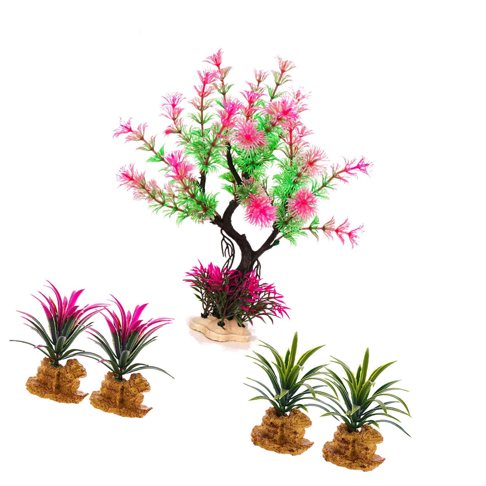Snorvixre Simulation Artificial Green Plant with Resin Base Life Like Tree Fishtanks Decoration for Aquariums Underwater Landscape Aquariums Plant