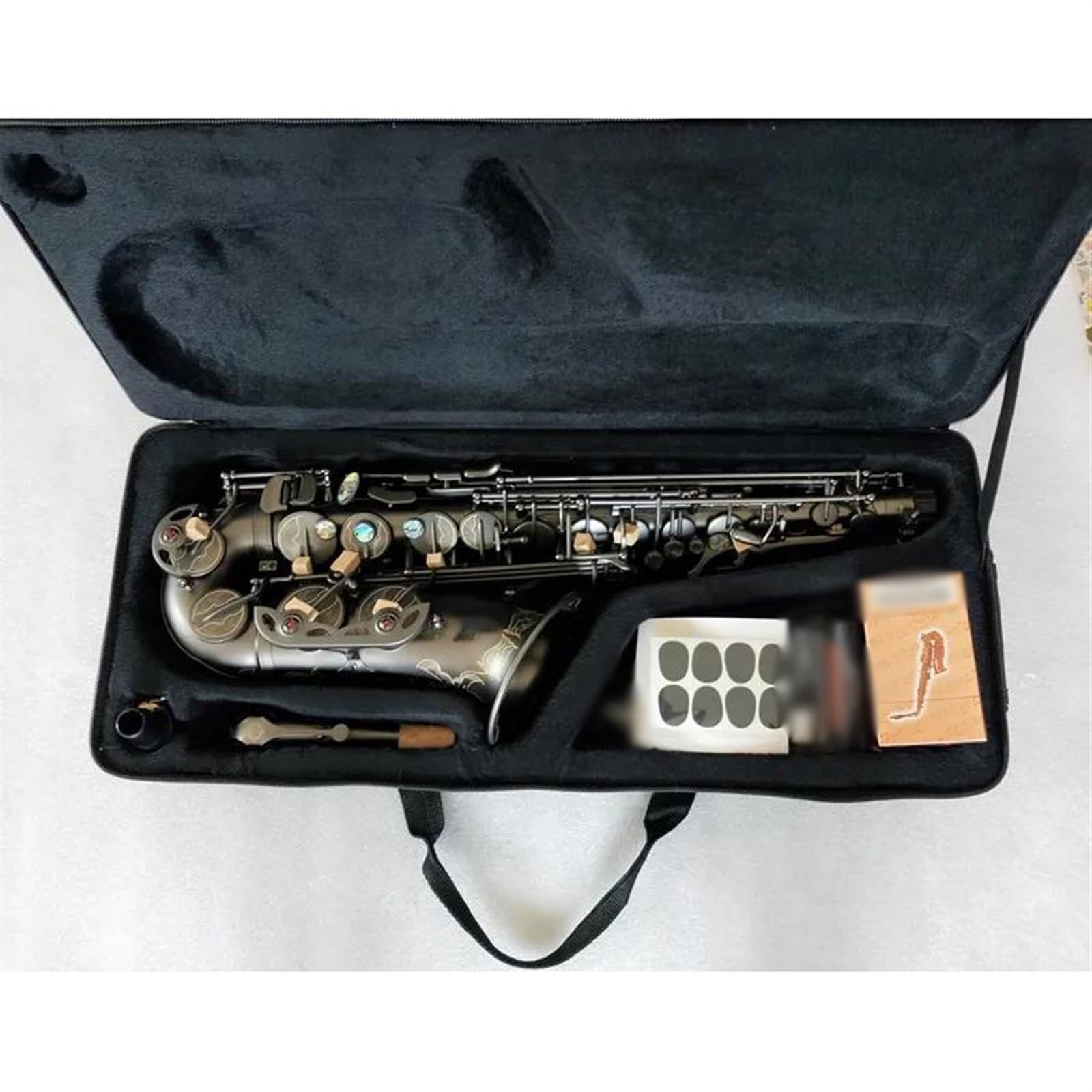 Saxofón Saxofón Alto Mi Bemol Negro Mate Niquelado Instrumentos Musicales Profesionales Saxofón