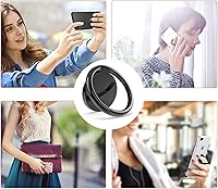 Vista 4 de ICHECKEY - Soporte para anillo de dedo de metal con rotación de 360 , soporte para teléfono móvil, compatible con todos los teléfonos inteligentes