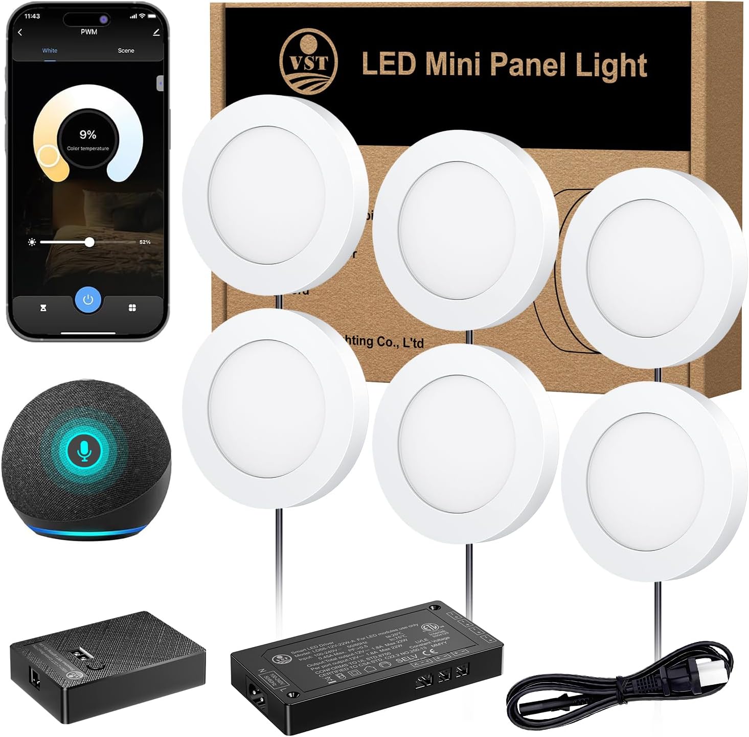 VST Smart Under Cabinet Lighting Work with Alexa Google Home Assistant App Remote Control