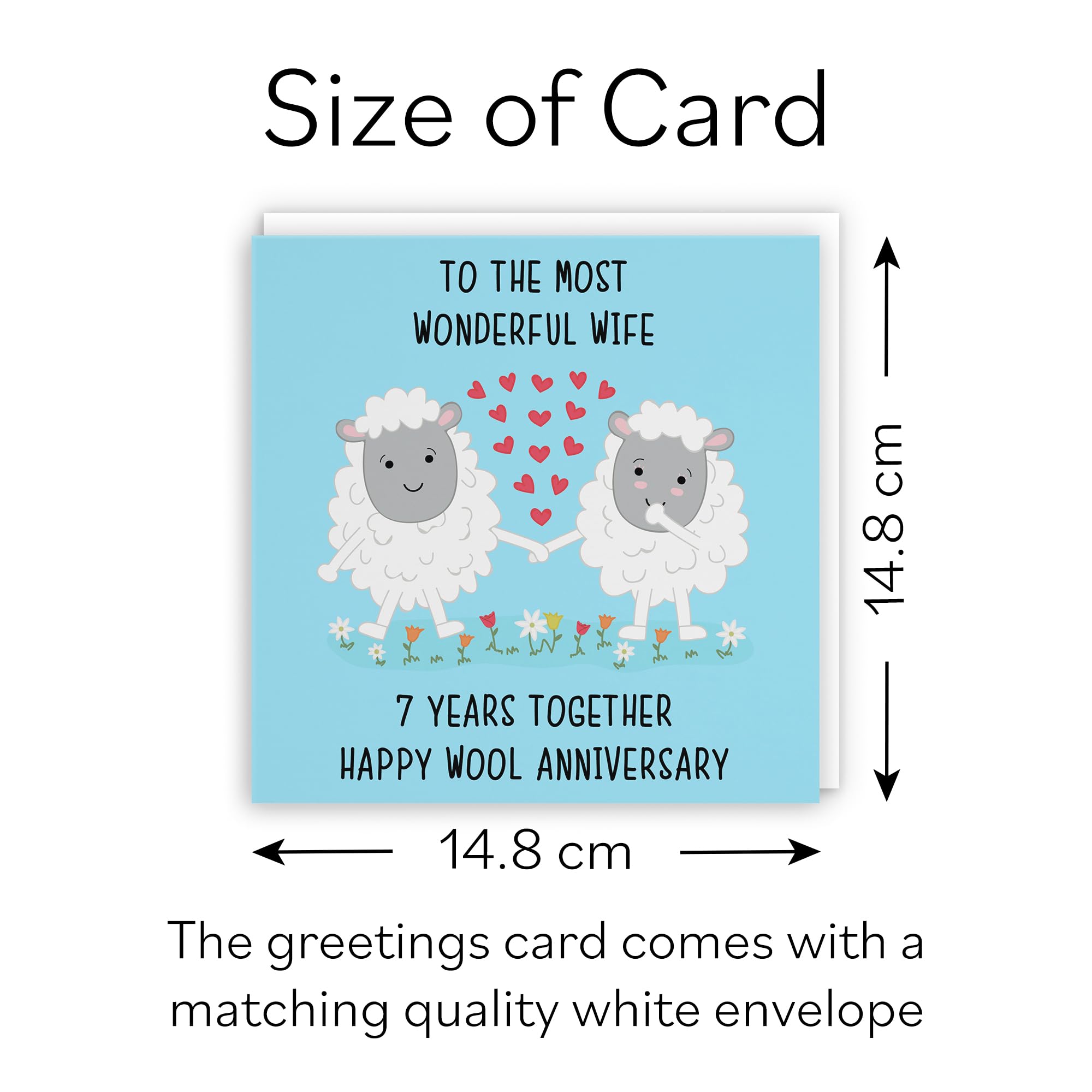 Hunts England - Wife 7th Anniversary Card - To The Most Wonderful Wife - 7 Years Together - Happy Wool Anniversary - Iconic Collection - Image 4