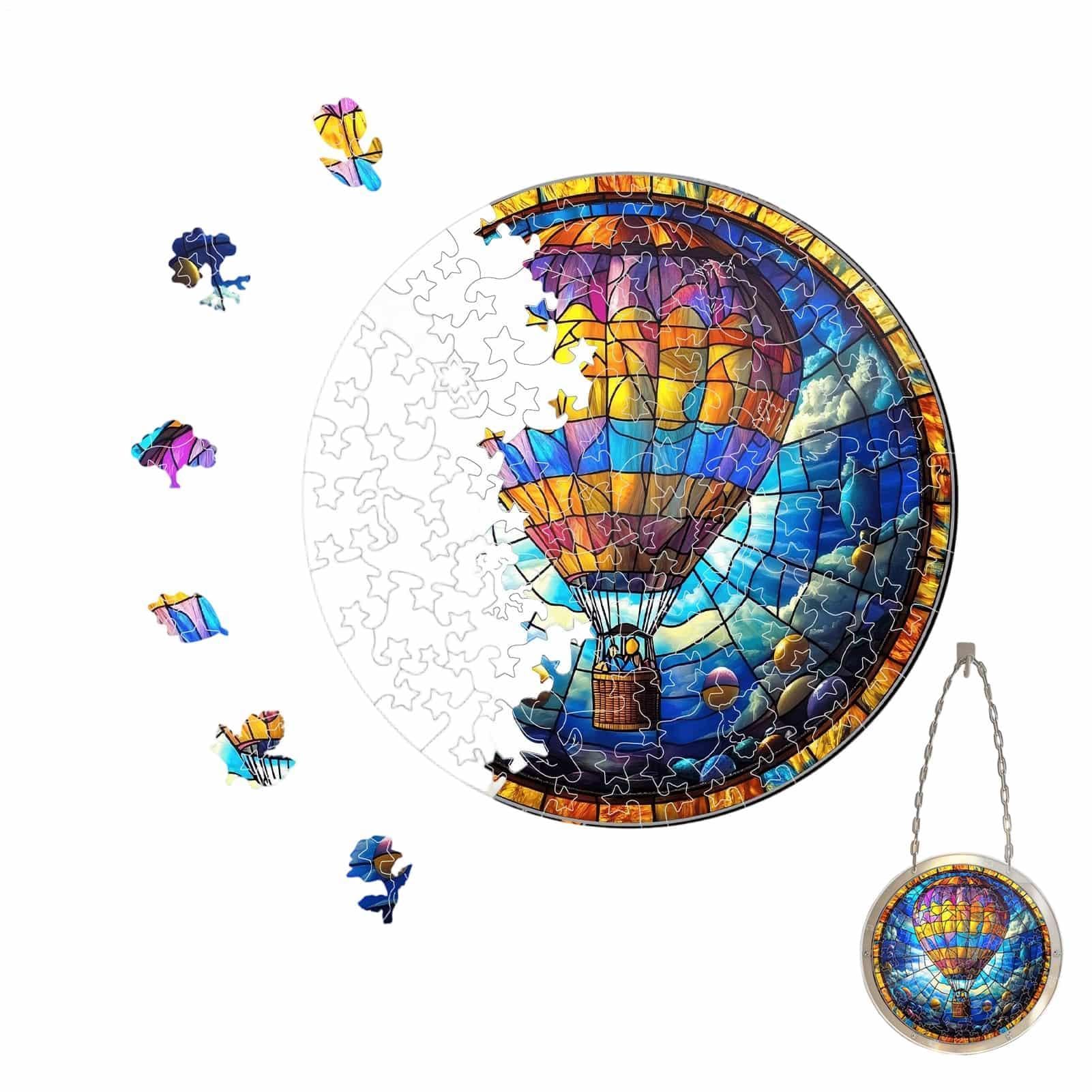 Atrapasol de Ventana en acrílico grueso con diseño de globo aerostático para pared