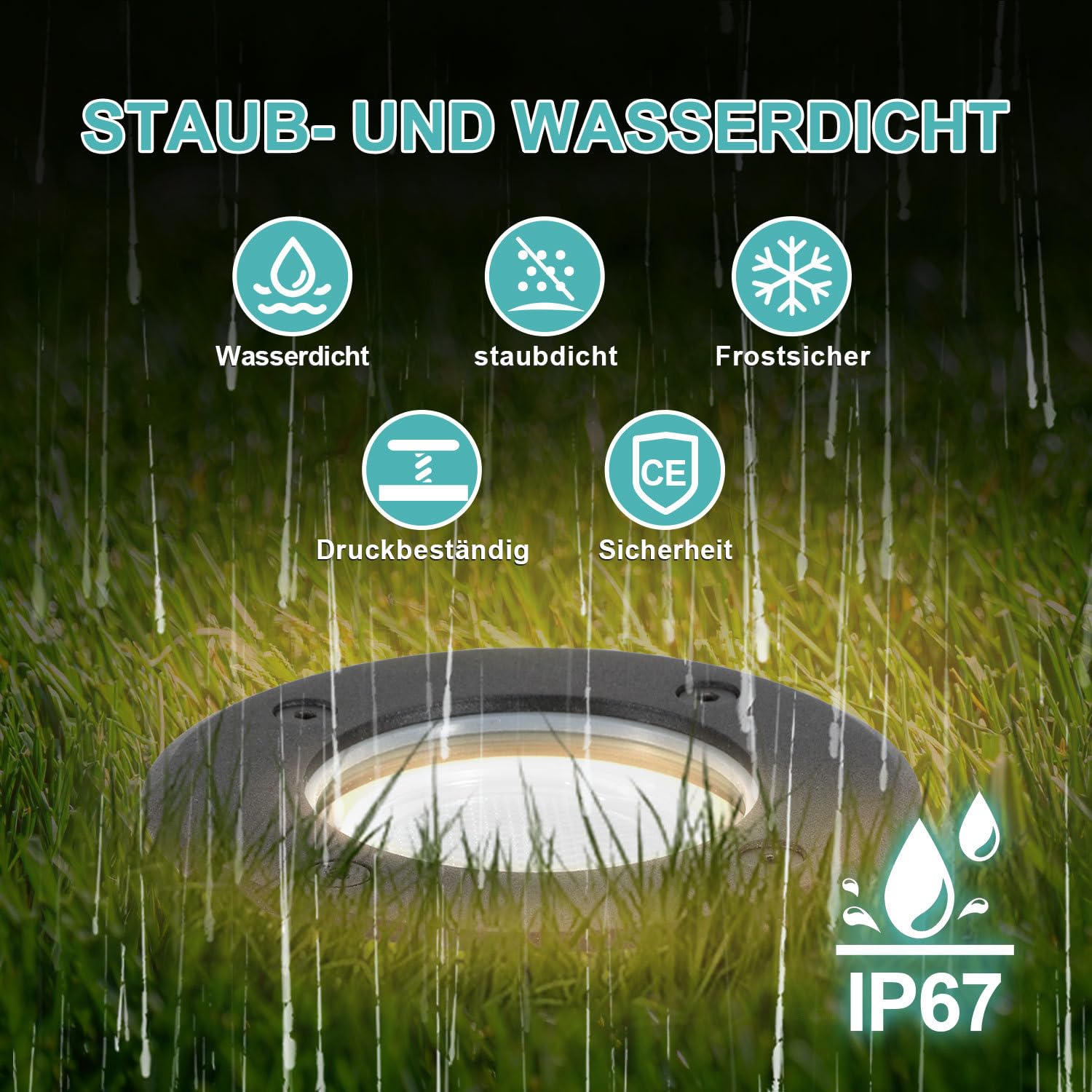 Bodeneinbaustrahler Außen 8er Set, Bodenstrahler schwenkbar | schwarze Bodenleuchten mit GU10 Fassung, IP67, 4000K Neutralweiß, wasserdicht für Gartenbeleuchtung und Gehwegbeleuchtung