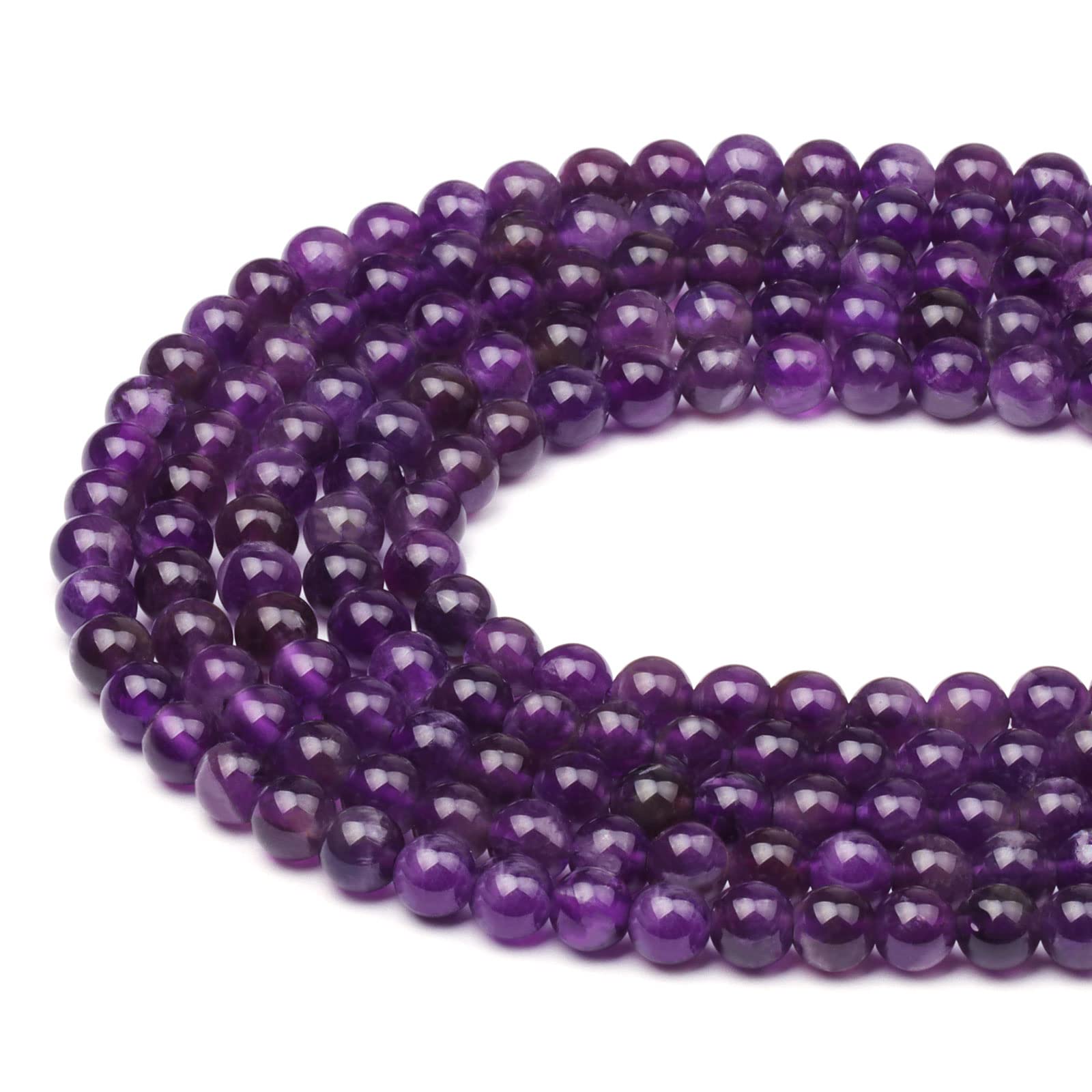 6mm Round Amethyst Deep PurpleGemstone Beads