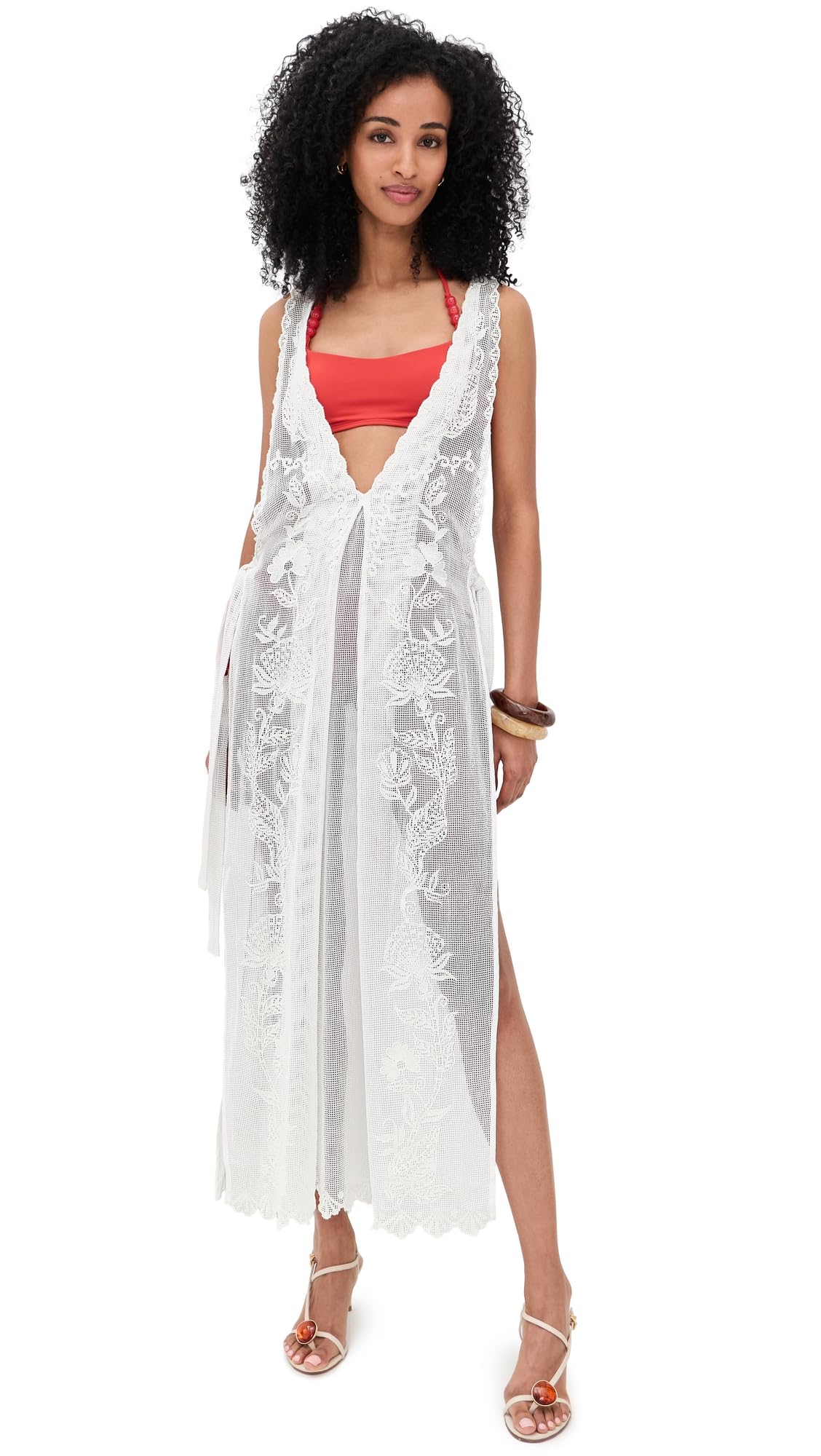 Women's Sea Flowers Embroidered Cover Up