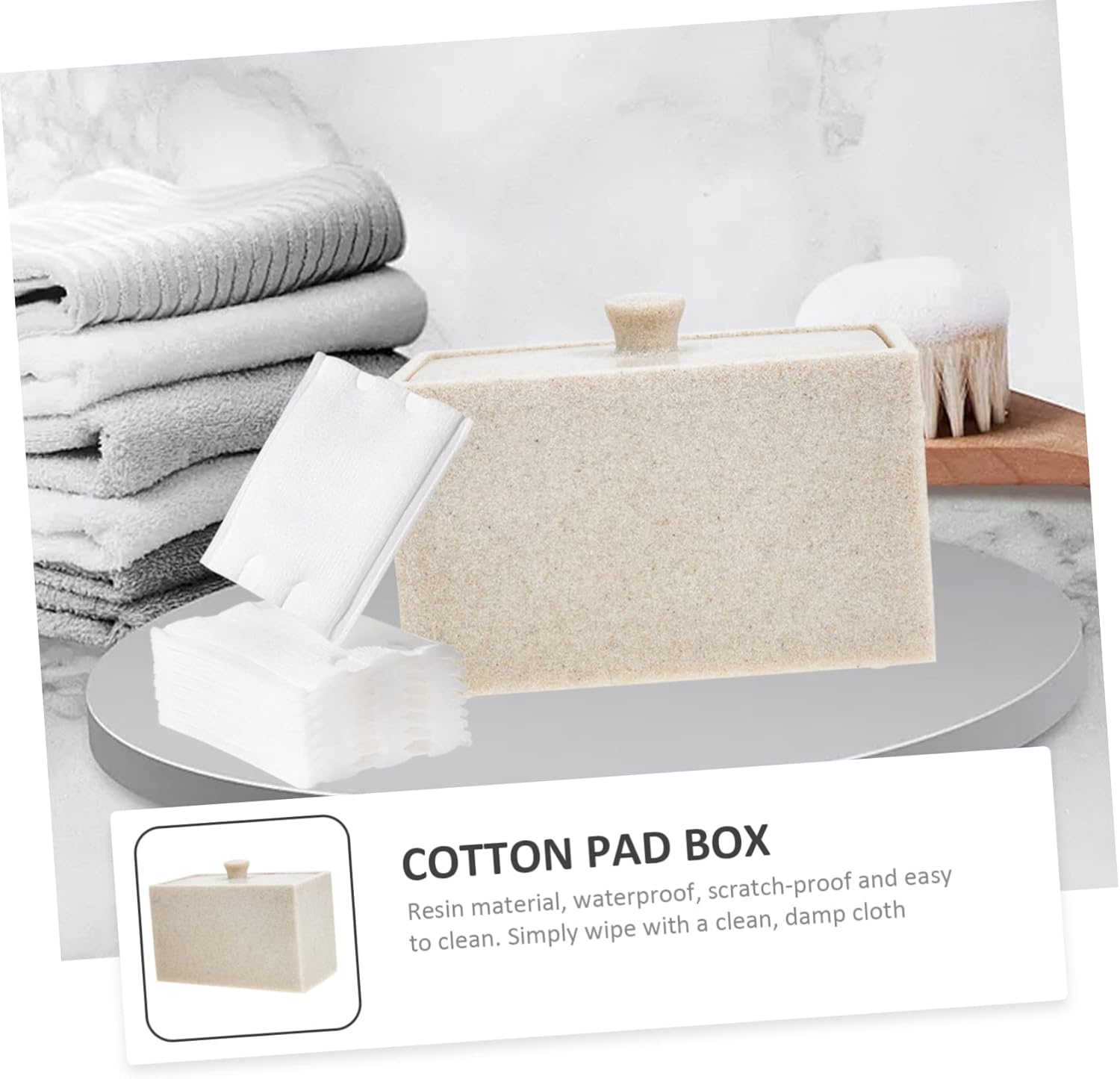 Bathroom Organizer Storage Cotton Pad Box Cotton Swab Container Protective Lid for Dust Prevention