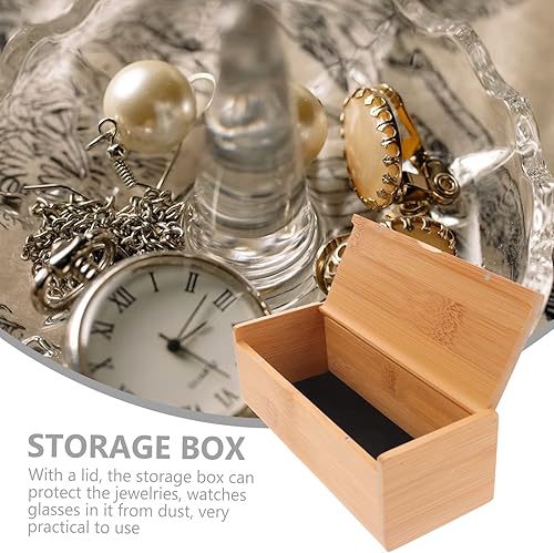 Miniatura 4 de Sewroro Cajas de recuerdo de madera con tapa, manualidades, organizador de joyas, caja organizadora de joyas de madera, cofre del tesoro, joyero,
