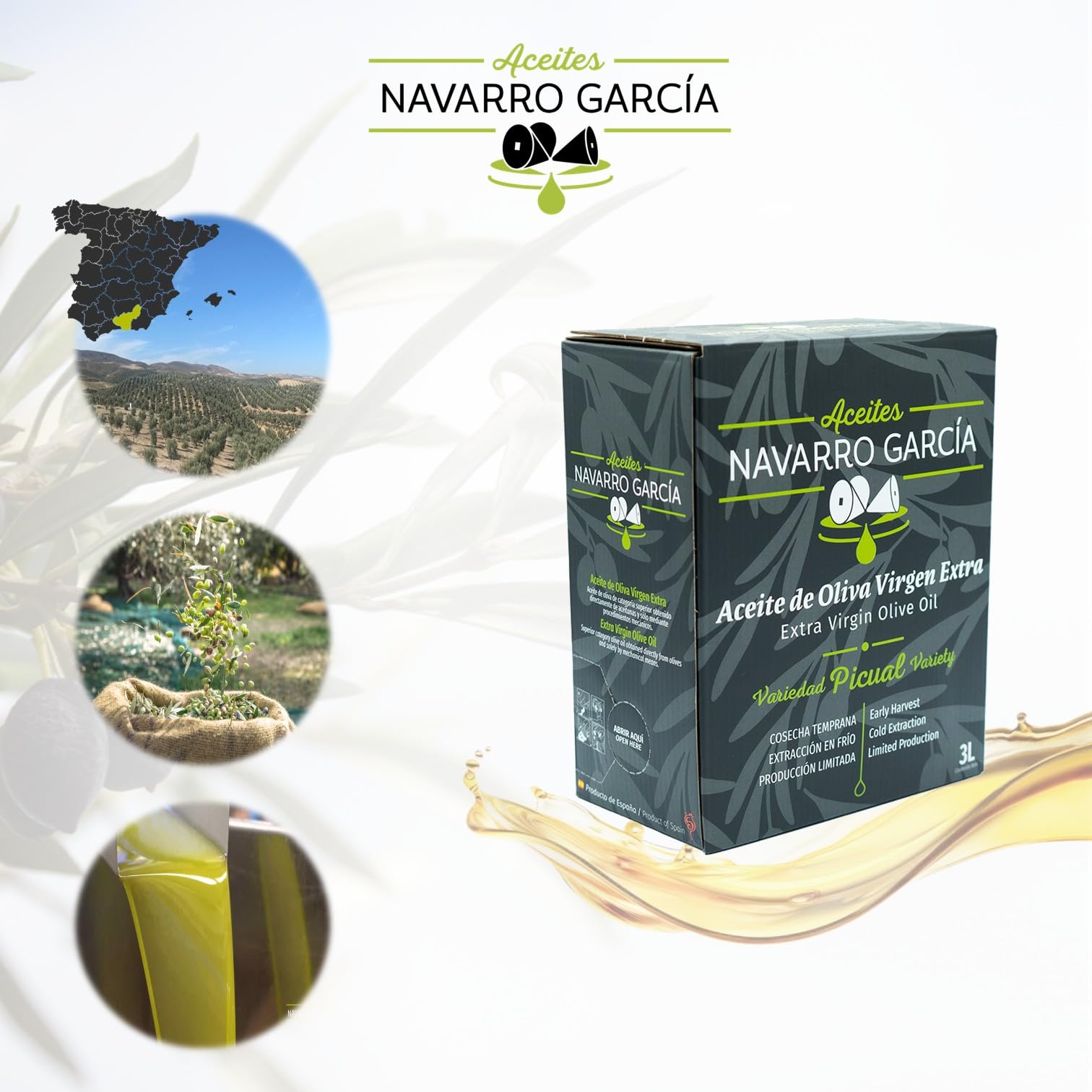 Natives Olivenöl Extra Frühernte 500ml | Familiengeführte Ölmühle | 100% Picual | Kaltextraktion <27 °C | Limitierte Auflage (Bag-in-Box 3 L)